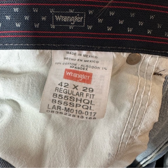 Wrangler Blue Slim Straight Jeans Classic Style - Picture 3 of 15